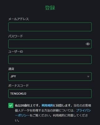 必要事項を入力し次のページへ進みます。